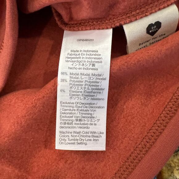 NWT Madewell Brick Red MWL Superbrushed Piped Easygoing Sweatshirt - Picture 10 of 10